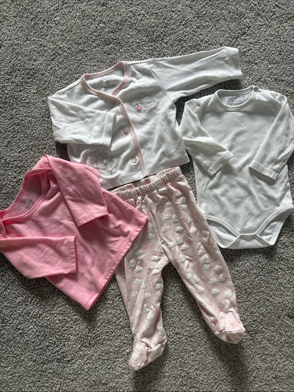 Multiples Pink and White Baby Pajama Set